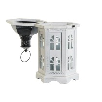 Lantern DKD Home Decor Aged finish White Dark grey Wood Crystal 19 x 17 x 39 cm