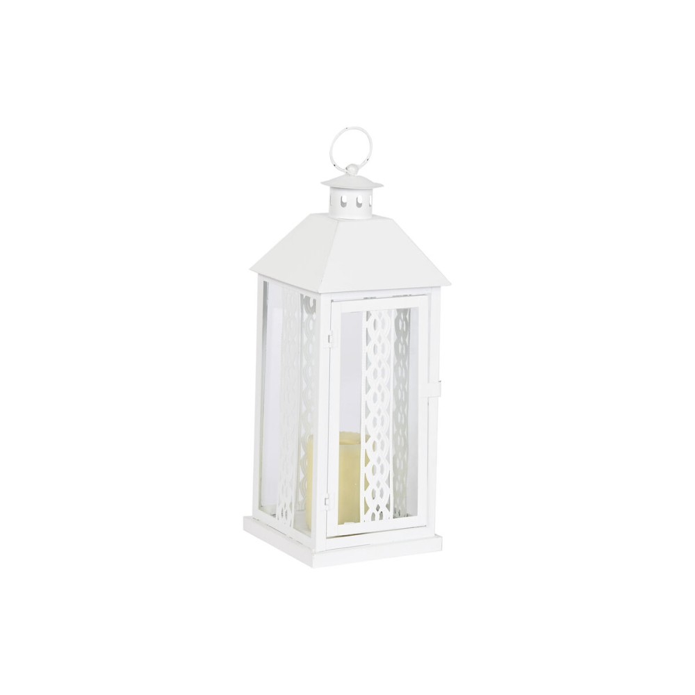 Lantern Home ESPRIT White Crystal Iron Shabby Chic 20 x 20 x 55 cm (3 Pieces)