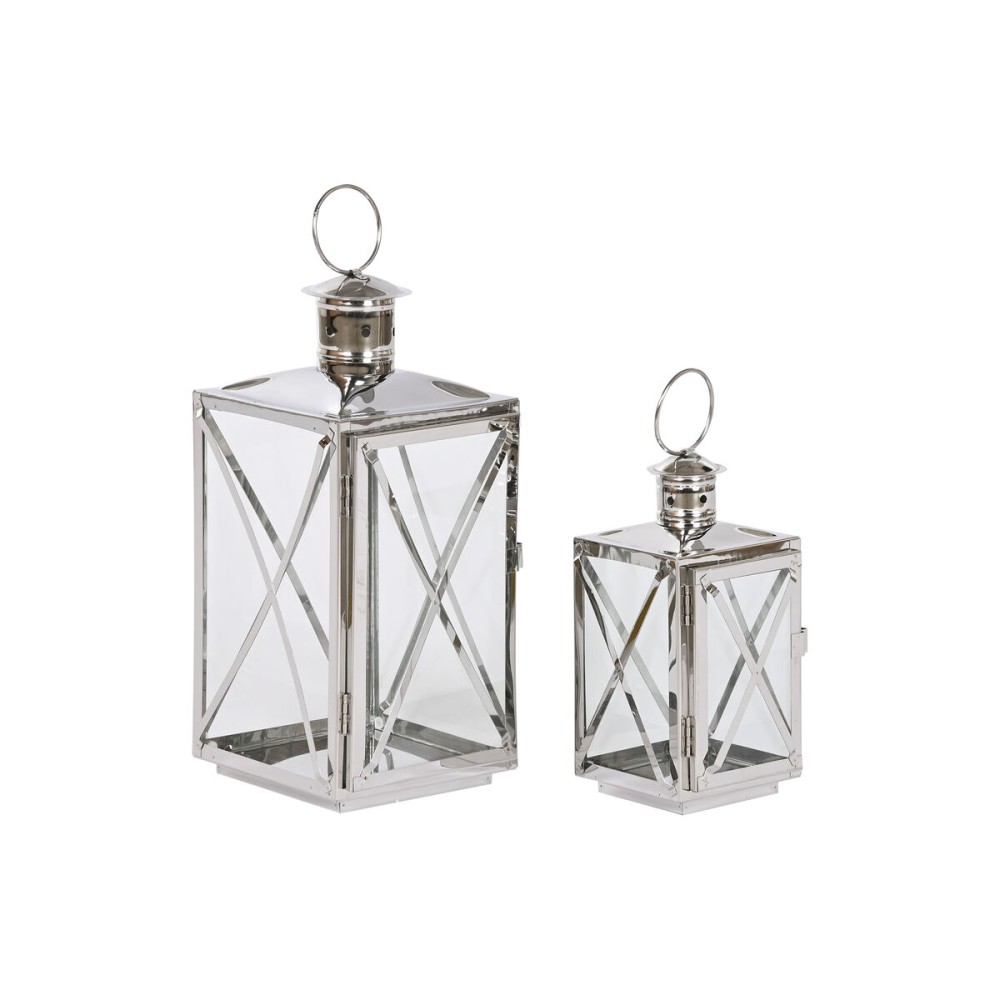 Lantern Home ESPRIT Silver Crystal Steel Chromed 16 x 15 x 32 cm (2 Pieces)