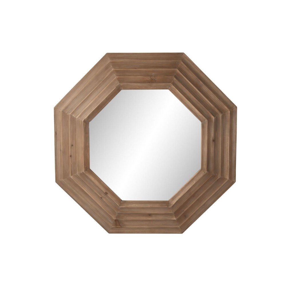 Wall mirror Home ESPRIT Brown Natural Modern 119 x 9 x 119 cm