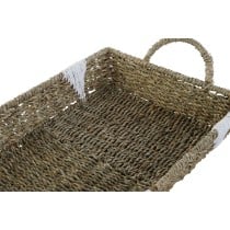 Jeux de plateaux Home ESPRIT Blanc Naturel Métal 51 x 30,5 x 13 cm (3 Unités)