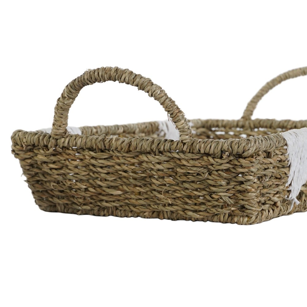 Jeux de plateaux Home ESPRIT Blanc Naturel Métal 51 x 30,5 x 13 cm (3 Unités)