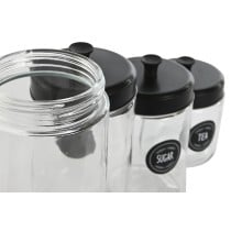 4 Tubs Home ESPRIT Black Metal Crystal 1 L 1,5 L 1,8 L 10,4 x 10,4 x 26,4 cm