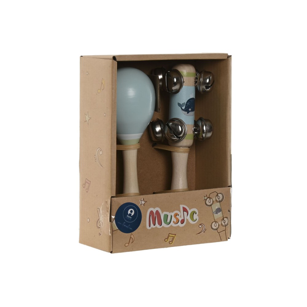 Jouet musical Home ESPRIT Bois 11,5 x 2 x 15,5 cm Maracas (4 Unités)