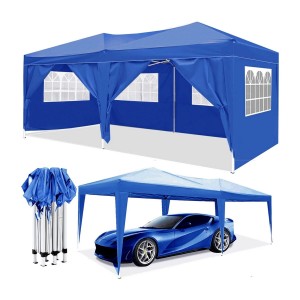 Pergola Gazebo Stahl 600 x 300 x 260 cm Blau