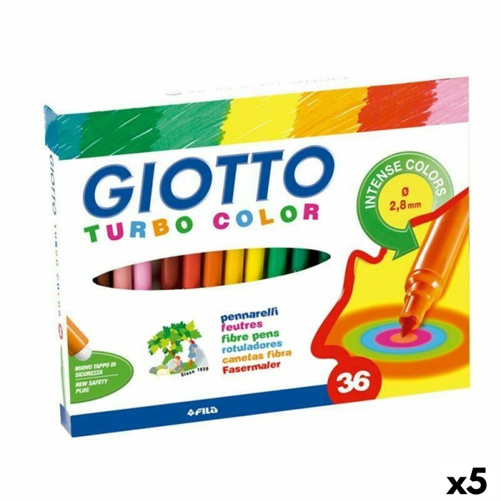 Set of Felt Tip Pens Giotto Turbo Color Multicolour (5 Units)