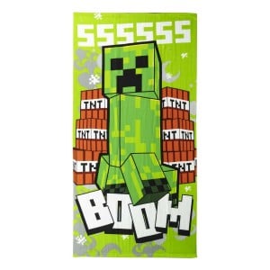 Beach Towel Minecraft Green 100 % polyester 70 x 140 cm