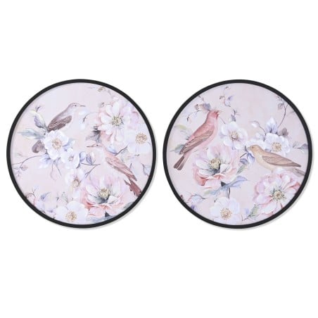 Cadre DKD Home Decor Romantique Oiseaux 70 x 3 x 70 cm (2 Unités)