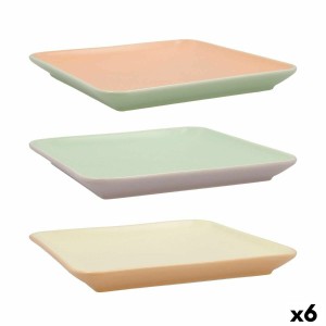 Plateau apéritif Quid Vitamina Bicolore Céramique 21 x 21 cm (6 Unités)