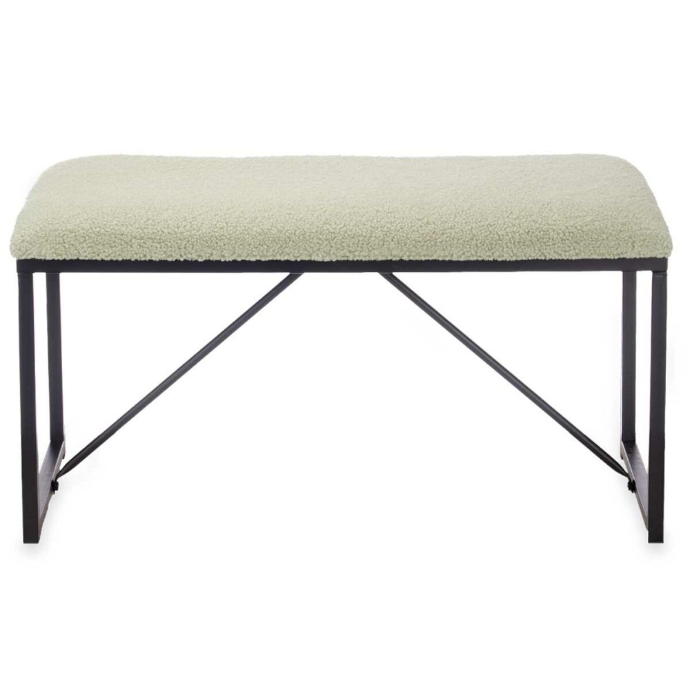 Bench Green Metal Cloth 81 x 42 x 38 cm