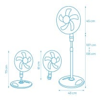 Ventilator EDM 33530 Weiß 45 W 3 in 1