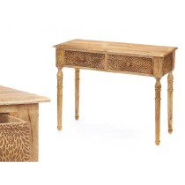 Hall Table with 2 Drawers Gift Decor 39 Brown 98 x 77 x 42 cm Sheets