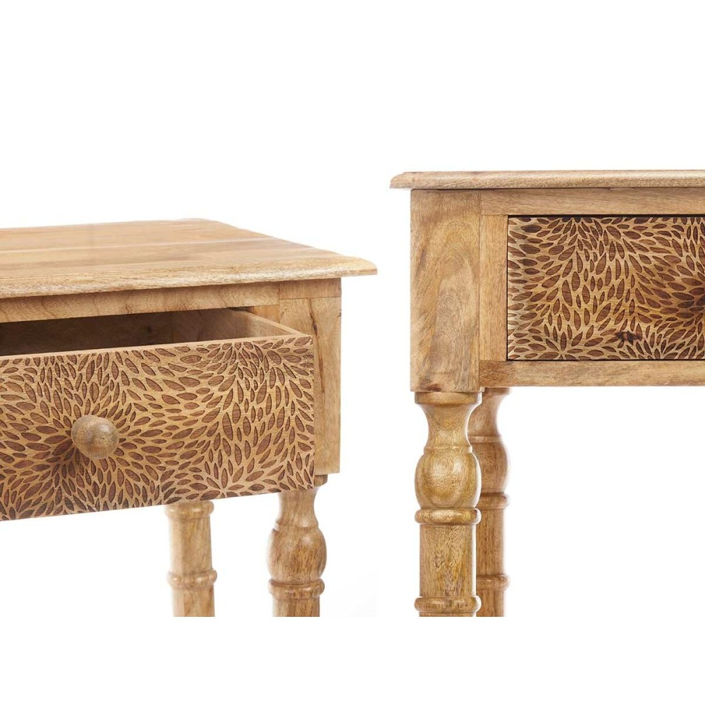 Hall Table with 2 Drawers Gift Decor 39 Brown 98 x 77 x 42 cm Sheets
