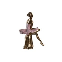 Decorative Figure DKD Home Decor Pink White Ballet Dancer 15 x 10 x 19 cm (2 Units)