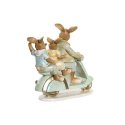 Deko-Figur DKD Home Decor 17 x 7 x 15,5 cm Rosa Hase grün (2 Stück)