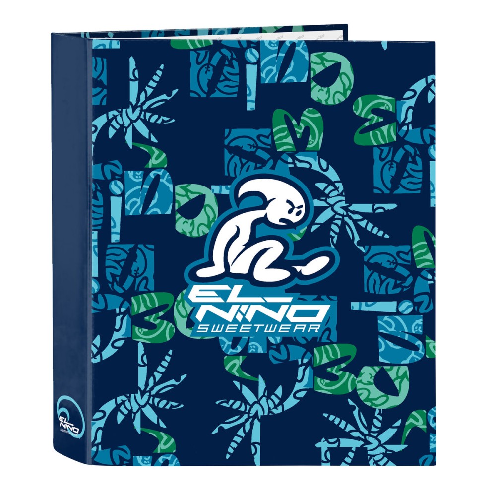 Ring binder El Niño Glassy Navy Blue A4 27 x 33 x 6 cm