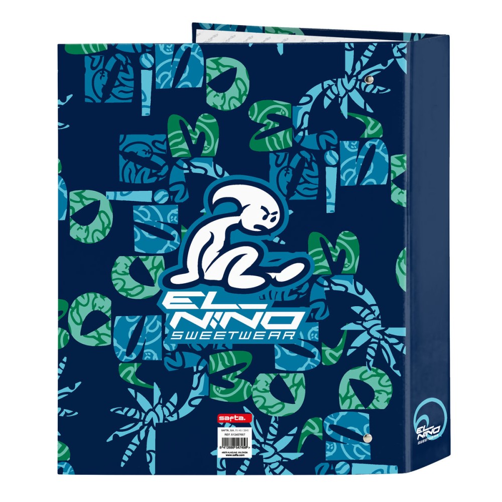 Ring binder El Niño Glassy Navy Blue A4 27 x 33 x 6 cm