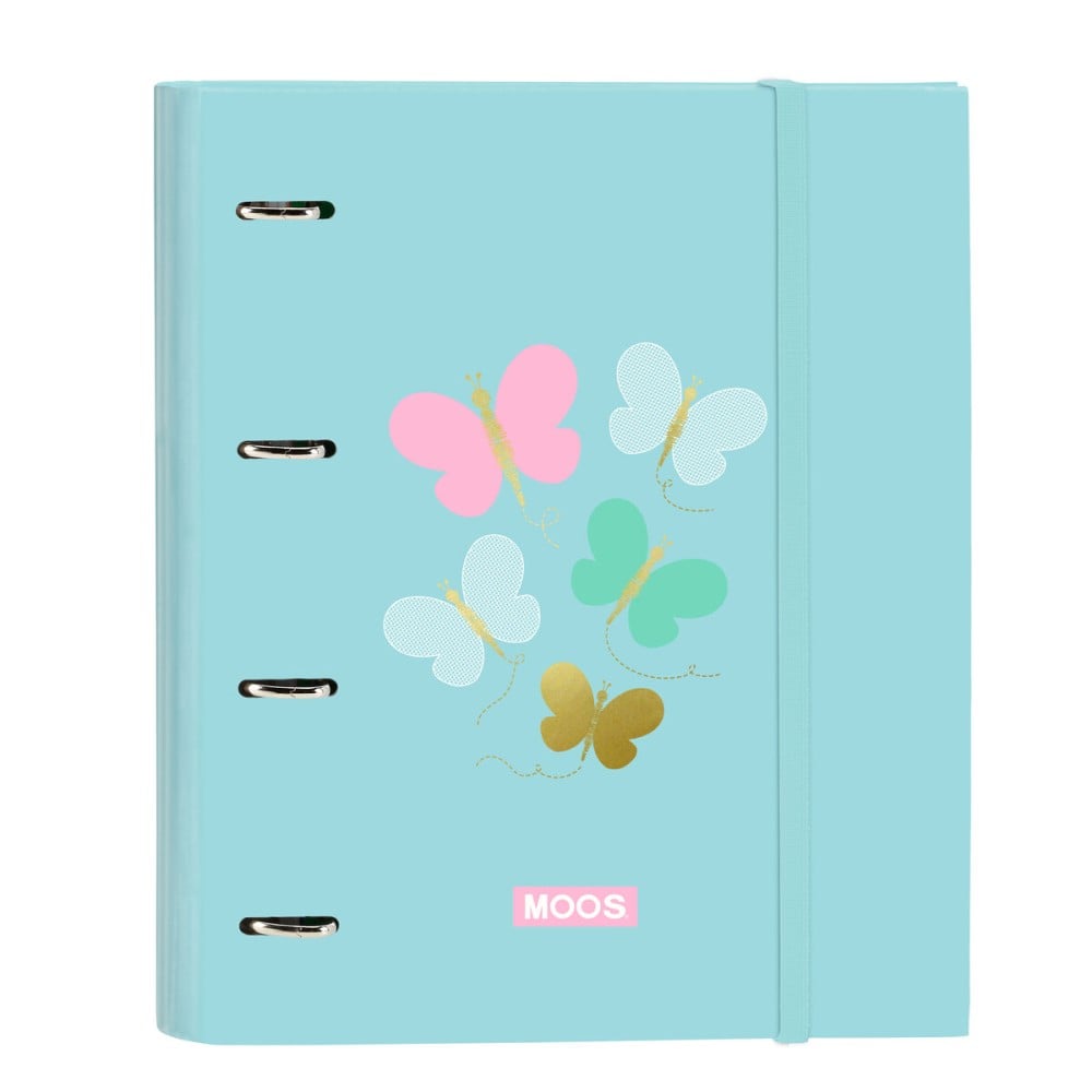 Ring binder Moos Butterflies Blue 27 x 32 x 3.5 cm