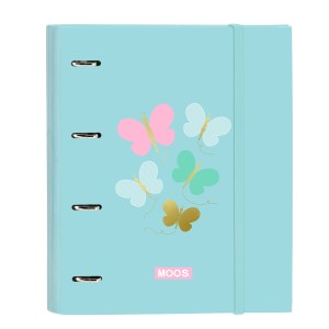 Ringbuch Moos Butterflies Blau 27 x 32 x 3.5 cm