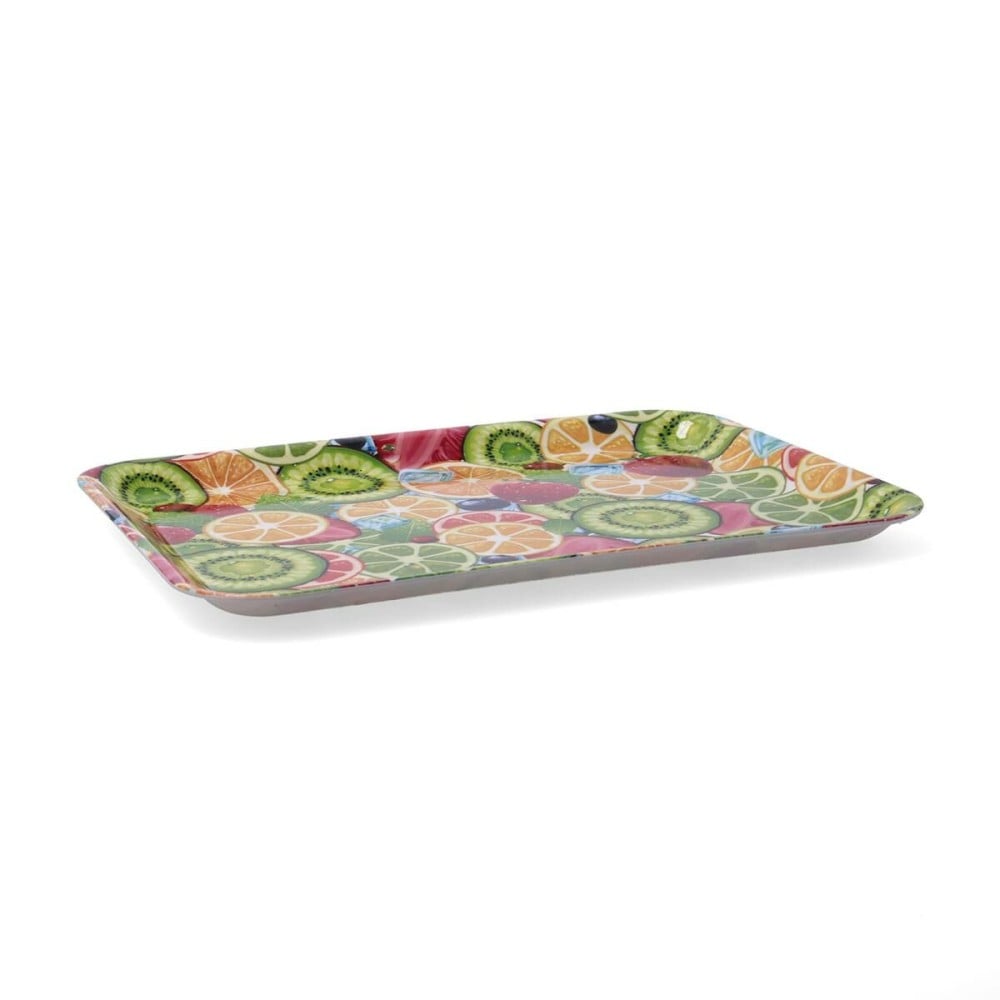 Breakfast tray Quid Habitat Multicolour Plastic 32 x 23 x 1,7 cm With handles Fruits (12 Units)