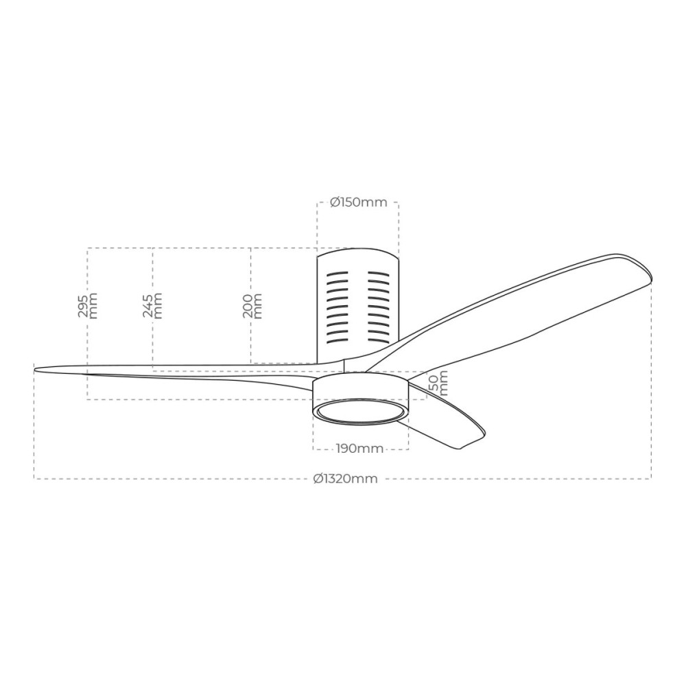 Deckenventilator mit Lampe EDM 33825 Kara 30 W 2190 Lm