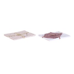 Nappe et serviettes de table DKD Home Decor 150 x 150 x 0,5 cm Rose Blanc (2 Unités)