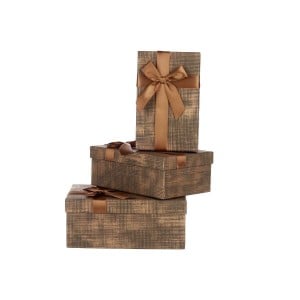 Set of decorative boxes Pincello 138 Brown Black Cardboard Stripes Lasso 3 Pieces