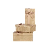 Set dekorativer Karten Pincello 139 Beige Pappe Streifen Schleife 3 Stücke