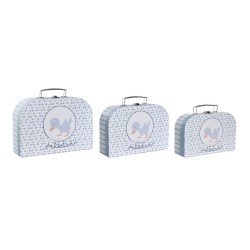 Set dekorativer Karten DKD Home Decor 28 x 9,5 x 20 cm Blau Metall Bunt Pappe