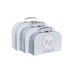 Set dekorativer Karten DKD Home Decor 28 x 9,5 x 20 cm Blau Metall Bunt Pappe