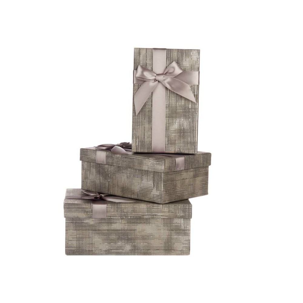 Set of decorative boxes Pincello 137 Anthracite Cardboard Stripes Lasso 3 Pieces