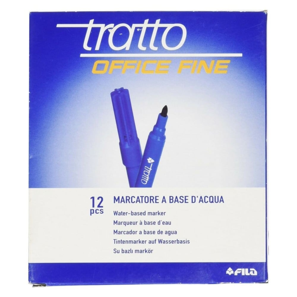 Set of Felt Tip Pens Tratto Office Fine Blue (10 Units)