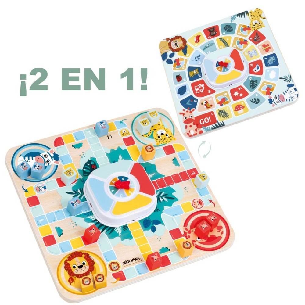 Parchís and Oca Board Woomax Zookabee 30 x 3 x 30 cm Children's animals (6 Units)