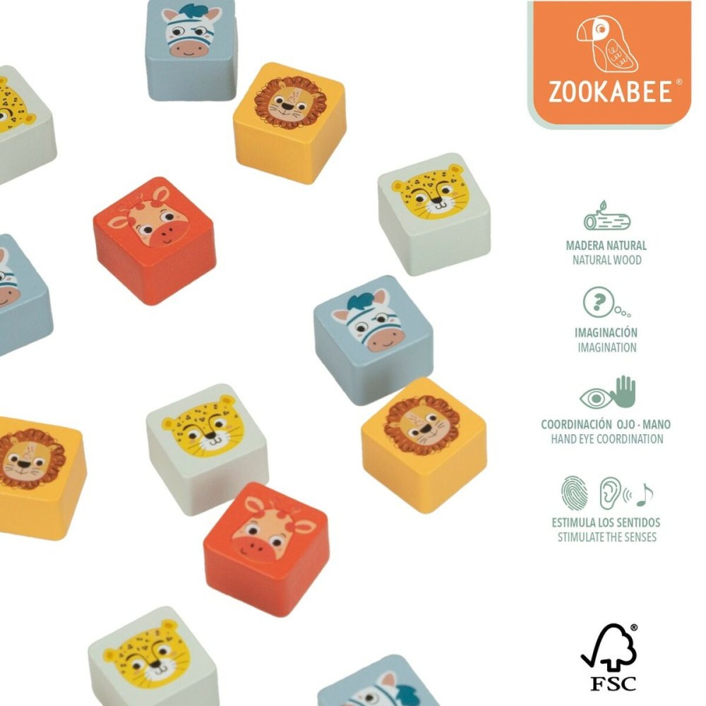 Parchís and Oca Board Woomax Zookabee 30 x 3 x 30 cm Children's animals (6 Units)