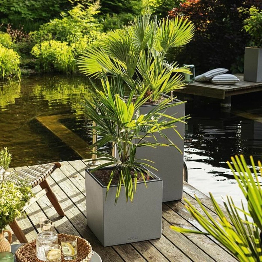 Self-watering flowerpot Lechuza Grey 40 x 40 x 56 cm LED