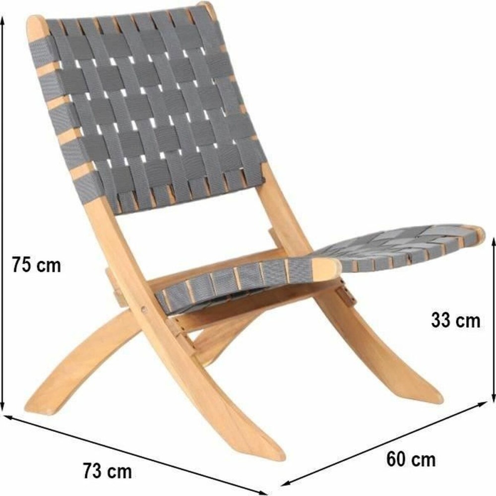 Chaise de jardin Beau Rivage Gris 75 x 73 x 60 cm Pliable 2 Unités