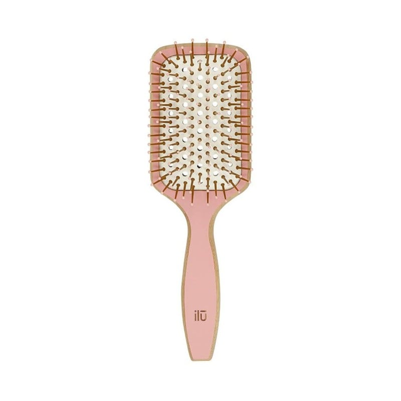 Brosse Démêlante Ilū Bamboom Carré Rose