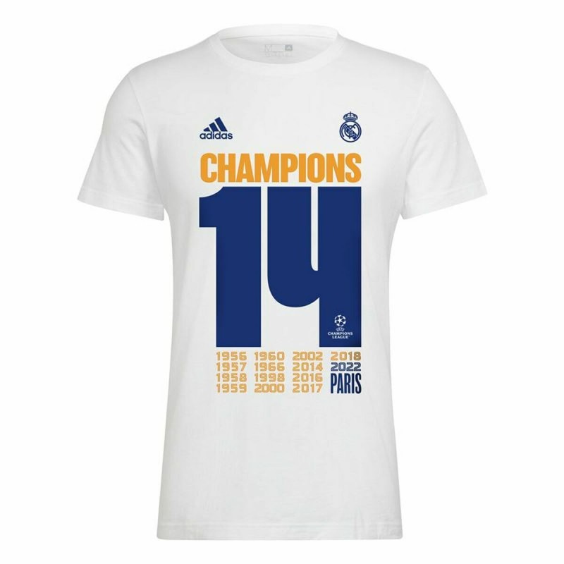 Kurzärmiges Fußball T-Shirt für Männer Adidas Real Madrid Champions 2022