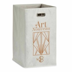 Basket Berilo Art Nouveau White Golden Cardboard 60 L 35 x 57 x 35 cm (12 Units)