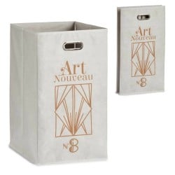 Basket Berilo Art Nouveau White Golden Cardboard 60 L 35 x 57 x 35 cm (12 Units)