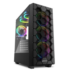 ATX Semi-Tower Gehäuse Sharkoon RGB HEX Schwarz