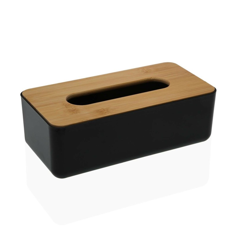 Tissue-Box Versa Bambus Polypropylen 13,1 x 8,6 x 26,1 cm Schwarz