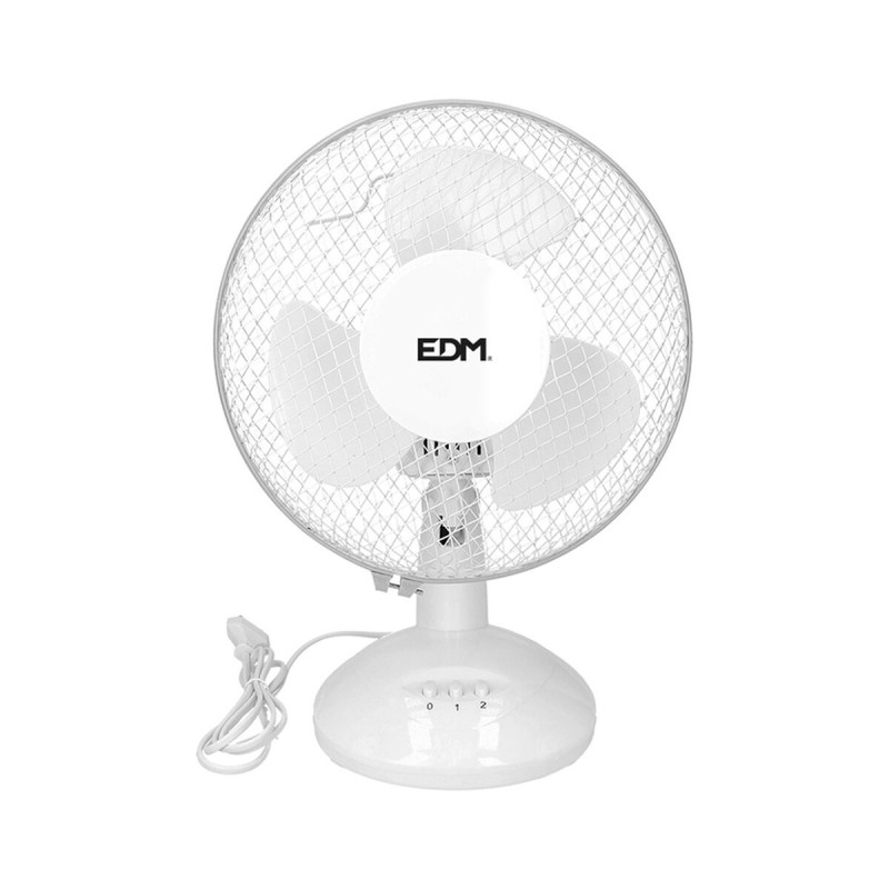 Table Fan EDM 33962 White 25 W Ø 23 x 36 cm