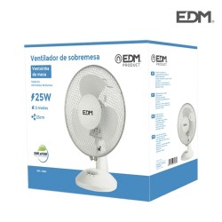 Table Fan EDM 33962 White 25 W Ø 23 x 36 cm