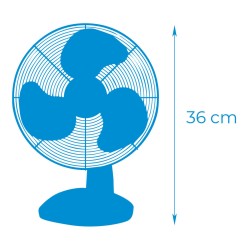 Tischventilator EDM 33962 Weiß 25 W Ø 23 x 36 cm