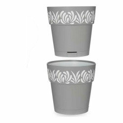 Pot auto-arrosant Stefanplast Gaia Gris 15 x 15 x 15 cm Blanc Plastique (12 Unités)