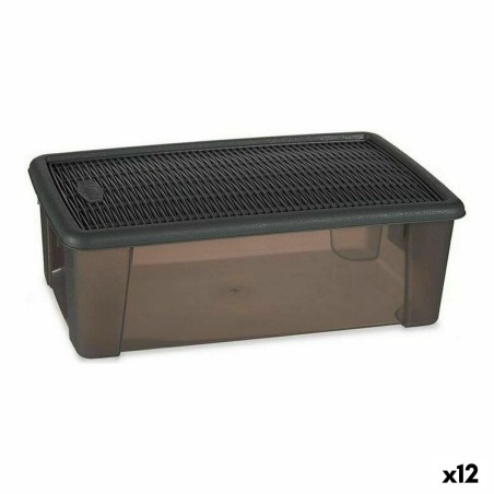 Boîte avec Couvercle Stefanplast Elegance Gris 19,5 x 11,5 x 33 cm Plastique 5 L (12 Unités)