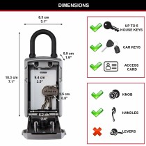 Safety-deposit box Master Lock 5440EURD Keys Black/Silver Zinc 18 x 8 x 6 cm (1 Unit)