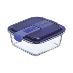 Lunchbox hermetisch Luminarc Easy Box Blau Glas (760 ml) (6 Stück)