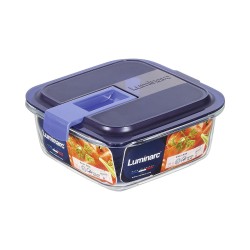 Lunchbox hermetisch Luminarc Easy Box Blau Glas (760 ml) (6 Stück)